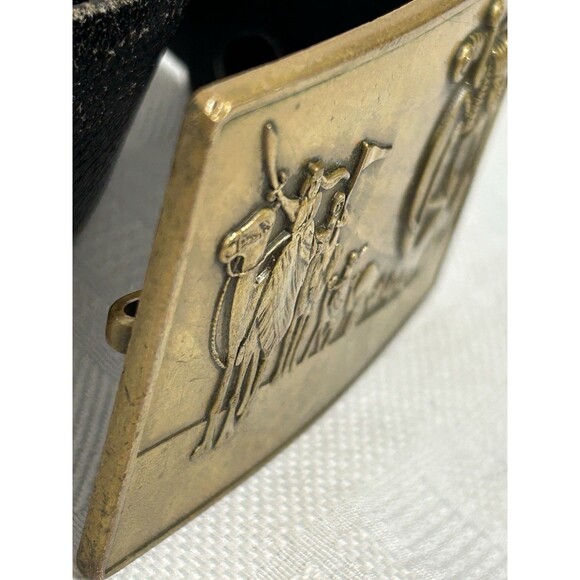 1979 Vtg. Harry Klitzner Masonic Masons Brass Shriners Belt Buckle 38 LEATHER - Picture 4 of 16